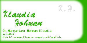 klaudia hohman business card